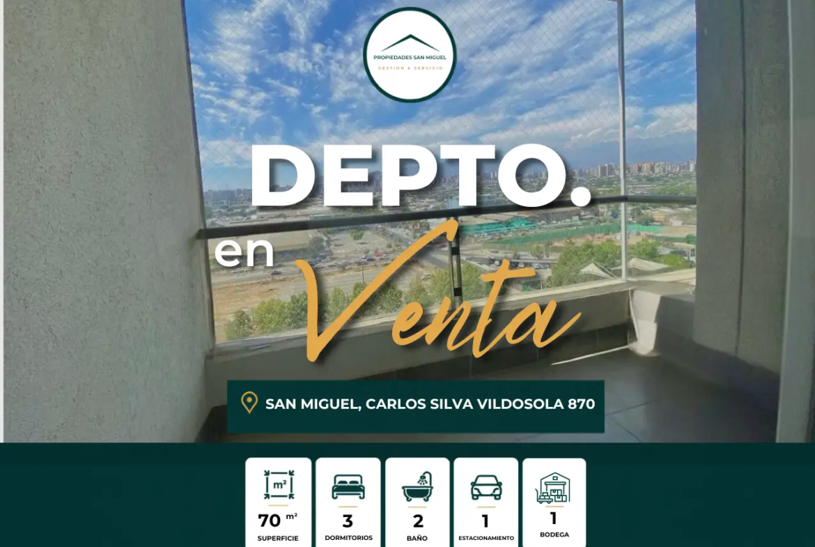 Vende acogedor Dpto 3d,2b +E+bod, Carlos Silva Vildosola San Miguel