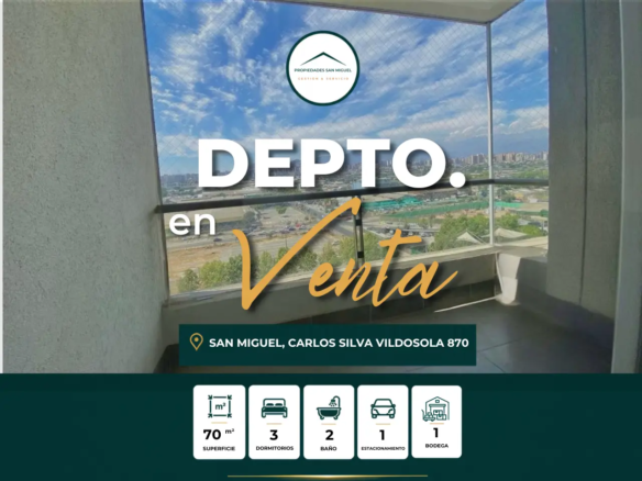 Vende acogedor Dpto 3d,2b +E+bod, Carlos Silva Vildosola San Miguel