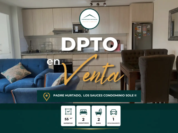 Se Vende dpto casi nuevo 2d,2b, Estac, (Ds 19 tramo 3), Padre Hurtado