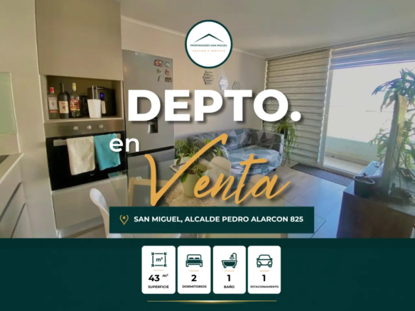 Se Vende Depto 2D/1B con Estacionamiento – Metro El Llano/San Miguel