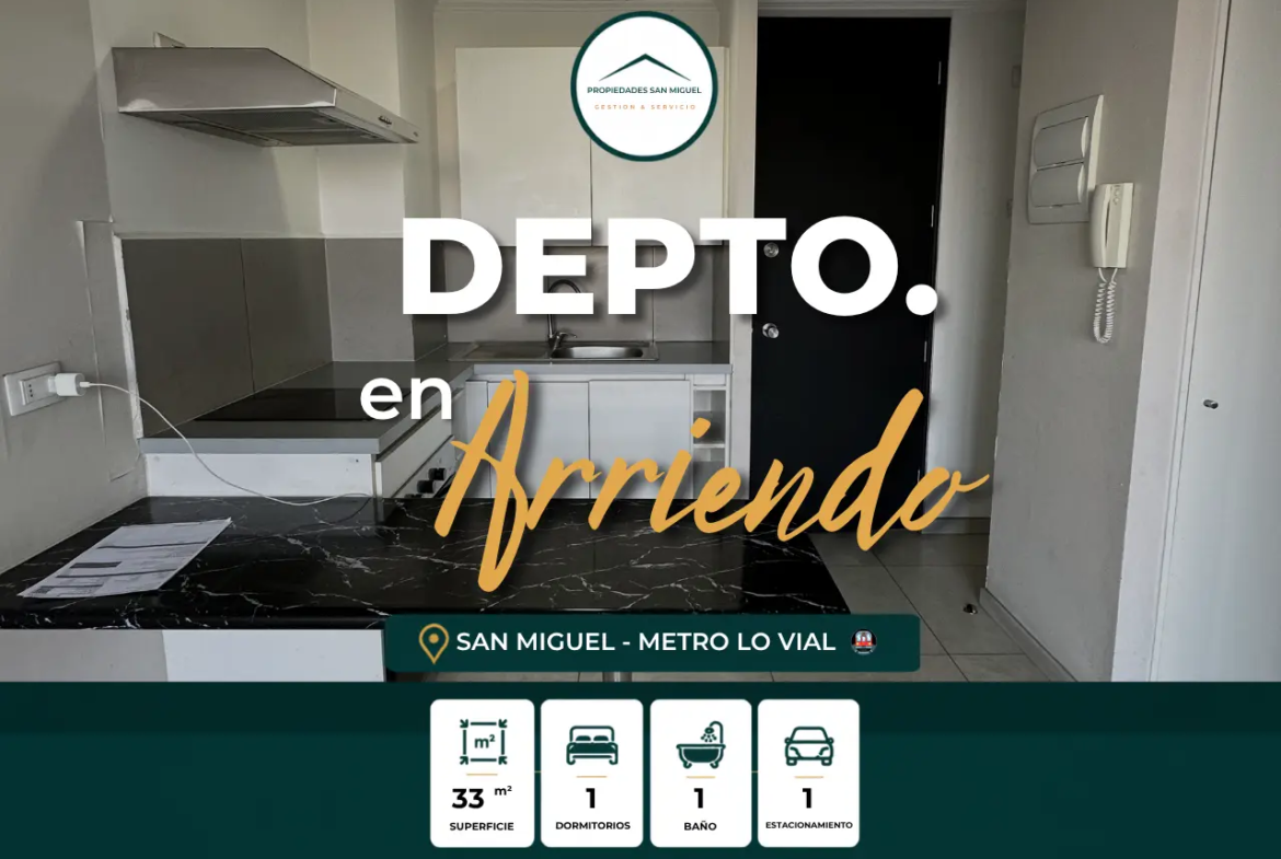 Arrienda Dpto 1d,1b+ ESTACIONAMIENTO, (Garantia en 2 cuotas)S/Nicolas con Frankfort, San Miguel