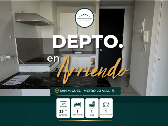 Arrienda Dpto 1d,1b+ ESTACIONAMIENTO, (Garantia en 2 cuotas)S/Nicolas con Frankfort, San Miguel
