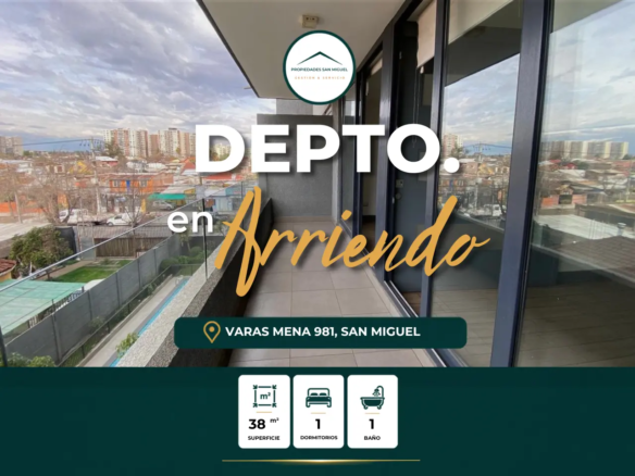 Se Arrienda Dpto 1d,1b Semi Amoblado, Varas Mena 981, San Miguel