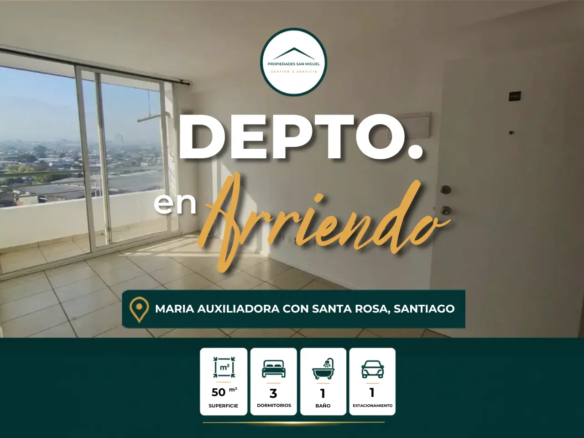 Se Arrienda Dpto 3d,1b+Estac, Maria Auxiliadora 721, San Miguel