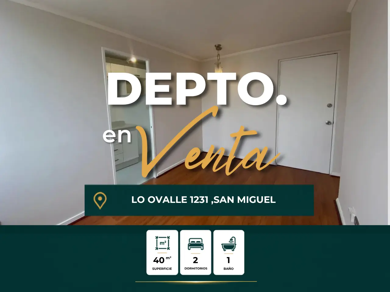 Se Vende Acogedor Depto. 2d, 1b Lo Ovalle 1231 ,San Miguel